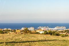 Cruise Ships Docked at Cicvitavecchia Port City of Rome