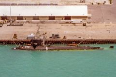 USS Lapon pierside, Diego Garcia, 1985