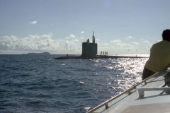 USS Lapon anchored off Pago Pago, AMerican Samoa, 1985